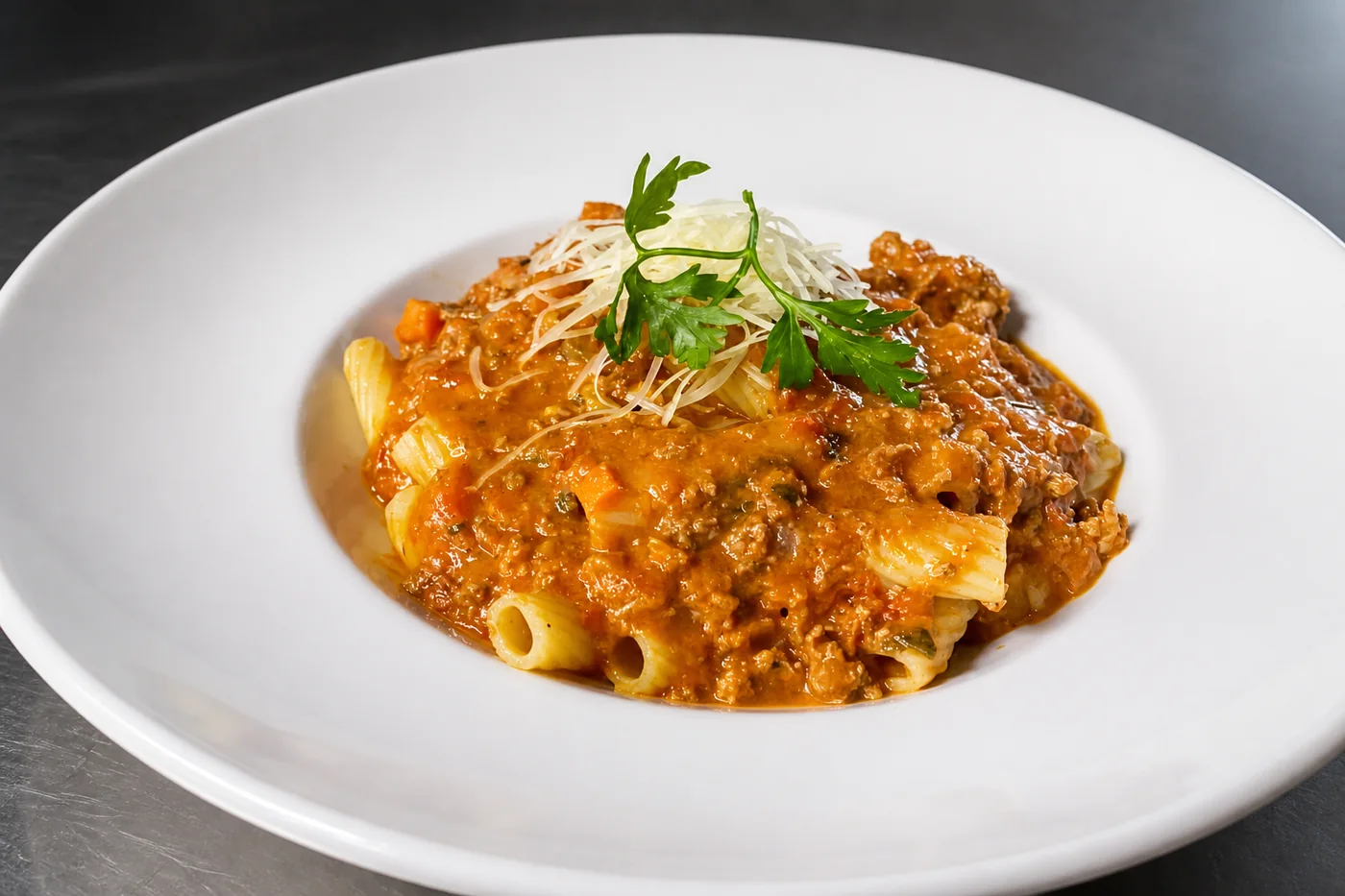 Rigatoni with meat sauce at Gino’s Pizza, Pasta & Co. in Federal Way
